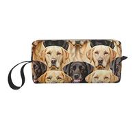 Labrador Retriever Dogs Printed Travel Makeup Bag Portable Cosmetic Bag Makeup Case Toiletry Handbag Organiser for Women