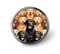 Labrador Retriever Dogs Round Badge Pin, 1 Inch Durable Non-Fading Lapel Pin, Versatile Metal Button Badges, Lightweight Decorative Brooch for Clothing Accessories Personalized Gifts