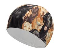 Labrador Retriever Dogs Swim Cap, Comfortable Swimming Cap for Women Men, Waterproof for Training Pool & Beach