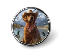 Labrador Retriever Duck Hunting Round Brooches Colorful Fashion Button Pins Badge for Backpacks Shirts Scarf