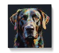 Labrador Retriever Glitch Art Canvas Print | Gallery Wrapped 30mm Frame Wall Art | 20x20 inches | Ready to Hang | Eclectic Animal Picture | Living Room Bedroom Lounge Office