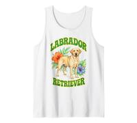 Labrador Retriever Groovy Floral Watercolor Boho Dog Lover Tank Top