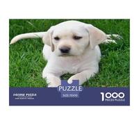 Labrador Retriever Impossible Hard Difficult Challenging 1000 Piece Puzzle - Yellow Lab Puppy Resting on Grass for Adults Decompression Great Gift Idea70x50cm/1000pcs
