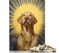Labrador Retriever in Halo Puzzle 500 Piece Adult Jigsaw Puzzle Wooden Puzzles for Adults Teenagers Teenager Man Woman Gift 500pcs (52x38cm)