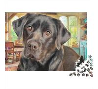 Labrador Retriever Jigsaw Puzzle 1000 Pieces Friendly Loyal Colorful Labrador Retrievers Premium Paper Jigsaw for Focus Training, Calm Relaxation And Family Leisure 38x26cm/1000pcs