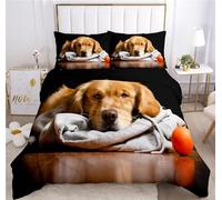 Labrador Retriever King Size Duvet Cover Sets Soft Cozy Microfiber 3d Print Animal Bedding King Size Labrador Retriever Quilt Cover 230x220 cm with 2 Pillowcases with Zipper B2023