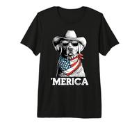 Labrador Retriever Lab American Flag Bandana Sunglasses Premium T-Shirt