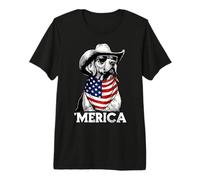 Labrador Retriever Lab American Flag Bandana Sunglasses Premium T-Shirt