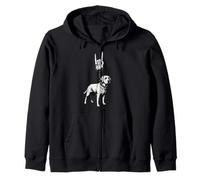 Labrador Retriever Lab Dog Cool Retro Vintage 90s Alt Metal Zip Hoodie