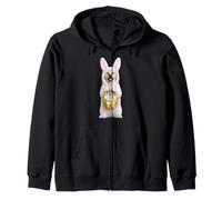 Labrador Retriever Lab Wearing Easter Bunny Funny Costume Zip Hoodie