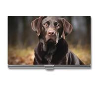 Labrador Retriever Metal Business Card Case for Men Women Slim Pocket Purse Multi Wallet Professional Pocket Card Holder for Name Card Credit Card, style, One Size