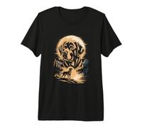 Labrador Retriever Moonlight Waterfall Forest Premium T-Shirt