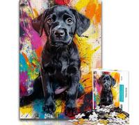 Labrador Retriever Oil Painting Adult Jigsaws 1000 Pieces Difficult,Help The Brain Exercise Addictive Toys to Cultivate Patience Great Gift (38x26cm)