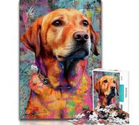 Labrador Retriever Oil Painting Jigsaw Puzzles 1000 Pieces for Adults Teens,Help The Brain Exercise Addictive Toys to Cultivate Patience Parent-child Interaction 50x75cm