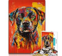 Labrador Retriever Oil Painting Jigsaw Puzzles for Teenagers 1000 Piece Puzzle,Brain Intelligence Challenge Addictive Toys for Home Decoration (50x75cm)