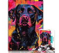 Labrador Retriever Oil Painting Jigsaw Puzzles for Teenagers 1000 Piece Puzzle,Fun Games Every Piece Is Unique - Challenging Family Fun Game (38x26cm)