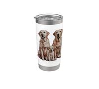 Labrador Retriever Puppy Family Sketch Drawing Art. Stainless Steel Insulated Tumbler