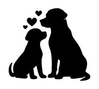 Labrador Retriever Puppy Love Fun Waterproof Decal - Car Stickers - Laptop Stickers - Mirror Stickers - Caravan Decals - Gift for Dog Lover (6, 8cm x 7cm)