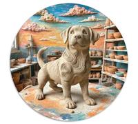 Labrador Retriever Puzzle 1000 Piece Jigsaw Good Friend Partner Pet Round Jigsaws Adults Kids Puzzles Challenging Games Presents Creative Geometric Challenging And Brainteasing Fun Adult 1000pcs (67