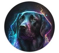 Labrador Retriever Puzzles 1000 Pieces for Adults Round Jigsaw Puzzle 1000 Pieces Adult Game Gift Family Interactive Game Brain Challenge Gift (67.5x67.5cm)