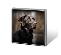 Labrador Retriever Square Lapel Pin Women's Novelty Buttons & Pins Metal Badge Cute Brooch Pin Retro Pinback Badge Fashion Bag Pins for Hat Backpacks Tie Suit Wedding Party Accessory