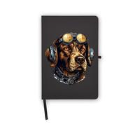 Labrador Retriever Steampunk Dog Painting Notebook, Blank Pages, Faux Leather Cover, Planner, Journal, Workbook