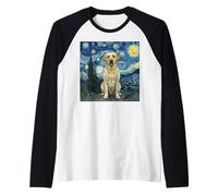 Labrador Retriever Van Gogh Starry Night Funny Dog Design Raglan Baseball Tee