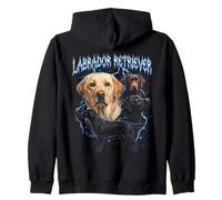 Labrador Retriever Vintage 90s Heavy Metal Style Dog Lover Zip Hoodie
