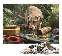 Labrador Retriever Wooden Jigsaw Puzzles Adults Fun 500 Piece Toy Intellectual Game Stress Relief Toy Education Game Home Decoration Relaxation And Intelligence 500pcs (52x38cm)