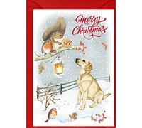Labrador Retriever Yellow/Golden Dog Christmas Card (6" x 4") with matching Envelope by Starprint
