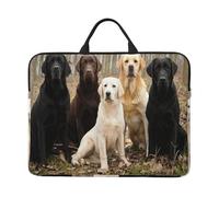 Labrador Retrievers Dogs Black Golden White Brown, 14 Inch Laptop Sleeve, Notebook Bag Laptop Case Sleeve Briefcase with Handle