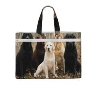 Labrador Retrievers Dogs Black Golden White Brown,Canvas Document Bag Zipper File Tote Bag Handbag Briefcase for School Office