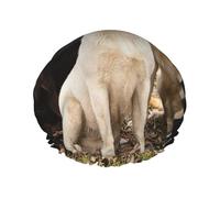 Labrador Retrievers Dogs Black Golden White Brown Double Layer Elastic Waterproof Shower Cap Reusable Bath Cap