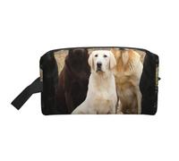 Labrador Retrievers Dogs Black Golden White BrownMakeup Trave Bag for Women,Cosmetic Large Capacity Organizer