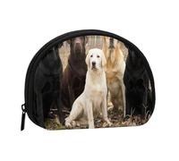 Labrador Retrievers Dogs Black Golden White BrownSmall Makeup Sanitary Napkin Storage Bag,Women's Cosmetic Coin Purse