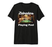 Labrador Retrievers Dogs Playing Pool Billiards Retriever Premium T-Shirt
