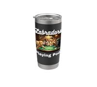 Labrador Retrievers Dogs Playing Pool Billiards Retriever Stainless Steel Insulated Tumbler