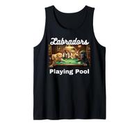 Labrador Retrievers Dogs Playing Pool Billiards Retriever Tank Top