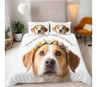 Labrador Retrievers Single Duvet Cover Set Cute Dogs Bedding 155x200 3D Soft Comfort Microfiber Quilt Cover with Zipper Closure and 2 Pillowcases for Kids Teenager A.2893