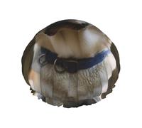 Labrador Shower Cap for Women Double Layers Thick Hair Caps Reusable Waterproof Bath Caps with Elastic Band Hair Hat Washable Shower Hat for Men Women Spa Salon