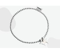 Labrador Silhouette Silver Ball Bead Bracelet - Personalised