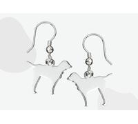 Labrador Silhouette Silver Earrings