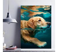 Labrador Swimming Paint by Numbers for Adults,Without Frame 16x20 inch Paint by Numbers,DIY Paint by Numbers for Beginners with Brushes and Acrylic Pigment Canvas Oil Painting for Home Wall Decoration