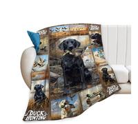 Labrador Throw Blanket Ultra Soft Warm Flannel Fleece Labrador Hunting Blanket Lab Lovers Blankets Lightweight Fuzzy Decor Gifts for Women Men Girls Boys 50"x40"