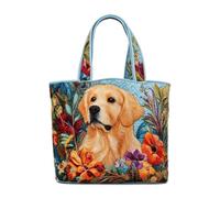 Labrador Tote Bag for Women, Quilted Handbag with Chocolate Lab Design | Brown Chocolate Lab Quilted Shoulder Bag for Shopping Work Travel, Dog Lover Gifts for Women, Labrador Mum Birthday Gift