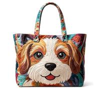 Labrador Tote Bag for Women, Quilted Handbag with Chocolate Lab Design | Brown Chocolate Lab Quilted Shoulder Bag for Shopping Work Travel, Dog Lover Gifts for Women, Labrador Mum Birthday Gift