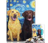 Labrador Under The Night Sky Jigsaw Puzzles for Teenagers 1000 Jigsaws,Educational Games Wall Decoration Unique Birthday And Xmas Gifts (38x26cm)