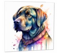 Labrador Watercolour Birthday Card - Black Lab Greeting Card 145 x 145mm