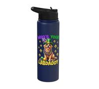 Labrador Who is Your Labrador Dad Mardi Gras Stainless Steel Insulated Water Bottle
