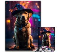 Labrador Witch Halloween1000 Piece Jigsaw Puzzles for Adults Puzzles for Adults Relaxing Entertainment Home Decor 1000 PCS(38x26cm)